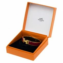 Hermes Clic Clac H Narrow Red Enamel Gold-Plated Bracelet PM For Women -Deals Hermes Store luxury women hermes used accessories p97529 007