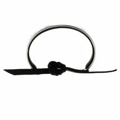 Hermes Silver & Leather Cartouche Bracelet 16cm For Women -Deals Hermes Store luxury women hermes used accessories p97603 004