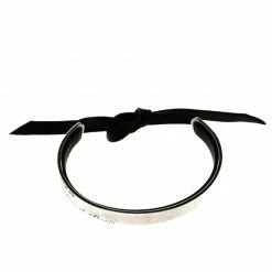 Hermes Silver & Leather Cartouche Bracelet 16cm For Women -Deals Hermes Store luxury women hermes used accessories p97603 005