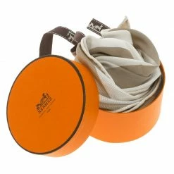 Hermes Beige And White Striped Silk Diamond Scarf For Women -Deals Hermes Store luxury women hermes used accessories p98154 006