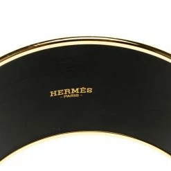 Hermes Astrologie Nouvelle Enamel Print Gold Plate Extra Wide Bangle Bracelet GM For Women -Deals Hermes Store luxury women hermes used accessories p98322 006