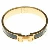 Hermes Clic Clac H Blue Enamel Gold Tone Narrow Bracelet PM For Women -Deals Hermes Store luxury women hermes used accessories p98585 001