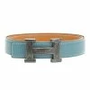 Hermes Blue And Brown Leather Touareg Buckle Belt 80CM For Women -Deals Hermes Store luxury women hermes used accessories p99404 0001