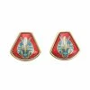 Hermes Vintage Red Cloisonne Clip On Earrings For Women -Deals Hermes Store luxury women hermes used accessories p99420 001