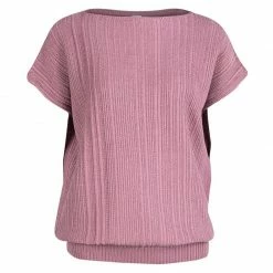 Hermes Pink Chunky Cotton Knit Top M For Women