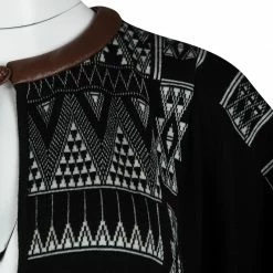 Hermes Black Aztec Pattern Cashmere And Wool Leather Trim Oversized Tunic S For Women -Deals Hermes Store luxury women hermes used clothes p116926 0004