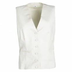 Hermes Cream Wool Waistcoat M For Women