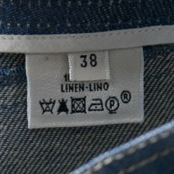 Hermes Blue Linen High Waist Flared Pants M For Women -Deals Hermes Store luxury women hermes used clothes p138318 006