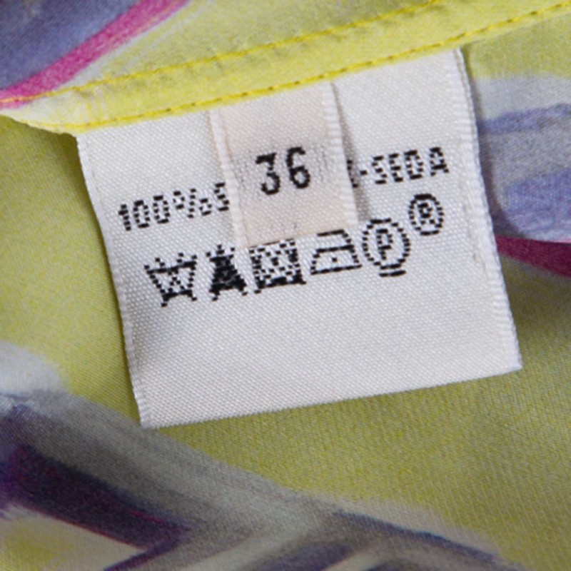 Hermes Yellow Silk Chain Printed Front Tie Long Sleeve Shirt S For Women 8 Hermes Yellow Silk Chain Printed Front Tie Long Sleeve Shirt S For Women - Image 6