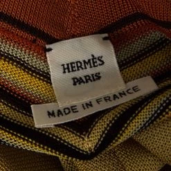 Hermes Brown Knit Striped Bodice Detail Halter Dress M For Women -Deals Hermes Store luxury women hermes used clothes p144667 0005