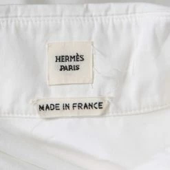 Hermes White Cotton Button Front Shirt Dress S For Women -Deals Hermes Store luxury women hermes used clothes p168245 006