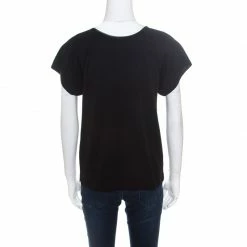 Hermes Black And Beige Printed Silk Front Raglan Sleeve Wool Top M For Women -Deals Hermes Store luxury women hermes used clothes p170424 001