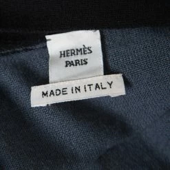 Hermes Teal Blue Cashmere Cinched Waist Button Front Jumpsuit M For Women -Deals Hermes Store luxury women hermes used clothes p170669 006