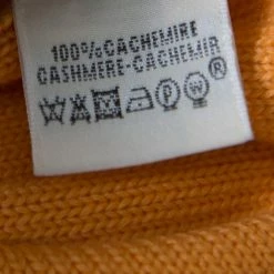 Hermes Yellow Cashmere Short Sleeve Sweater S For Women -Deals Hermes Store luxury women hermes used clothes p170928 001