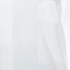 Hermes White Cotton Logo Embroidered Detachable Collar Detail Shirt M For Women -Deals Hermes Store luxury women hermes used clothes p171020 004