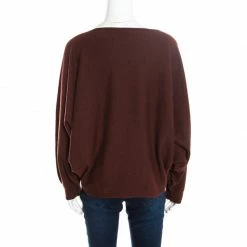 Hermes Brown Cashmere Dolman Sleeve Cropped Sweater M For Women 11 Hermes Brown Cashmere Dolman Sleeve Cropped Sweater M For Women -Deals Hermes Store luxury women hermes used clothes p172335 001