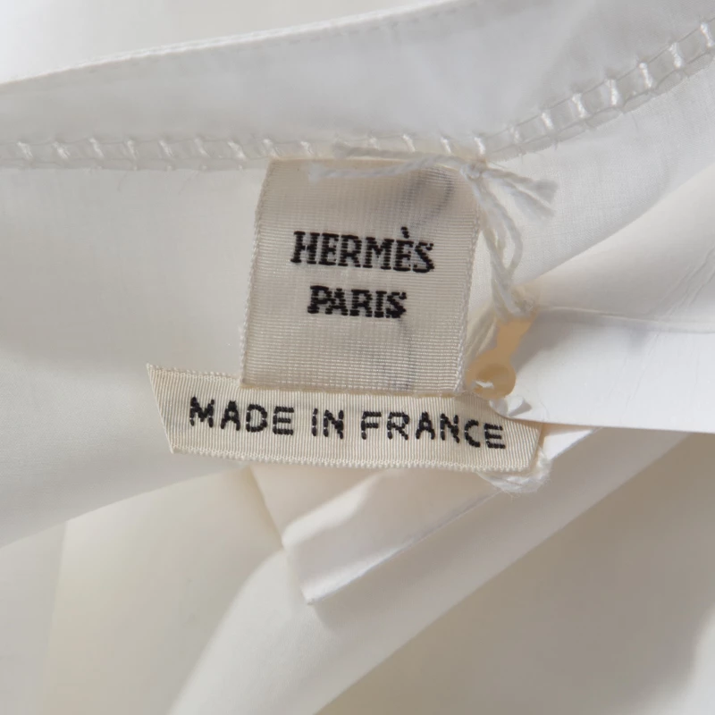 Hermes Off White Cotton Embroidered Pocket Detail Sleeveless Tunic Dress M For Women 8 Hermes Off White Cotton Embroidered Pocket Detail Sleeveless Tunic Dress M For Women - Image 6