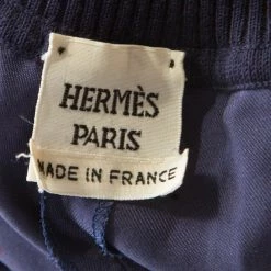 Hermes Dark Blue Pavois Flag Print Silk Halter Top And Trousers Set M For Women 15 Hermes Dark Blue Pavois Flag Print Silk Halter Top And Trousers Set M For Women -Deals Hermes Store luxury women hermes used clothes p181785 006