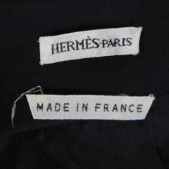 Hermes Black Wool Fold Over Front Pencil Skirt L For Women -Deals Hermes Store luxury women hermes used clothes p185679 002