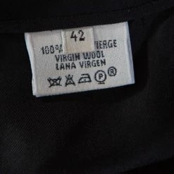 Hermes Black Wool Fold Over Front Pencil Skirt L For Women -Deals Hermes Store luxury women hermes used clothes p185679 003