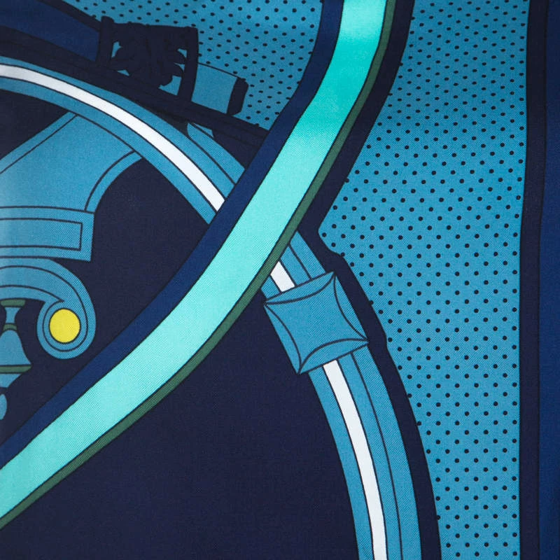 Hermes Navy Blue Printed Cotton Silk Long Sleeve Sweater Top S For Women 6 Hermes Navy Blue Printed Cotton Silk Long Sleeve Sweater Top S For Women - Image 4