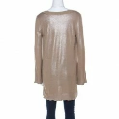 Hermes Metallic Silk And Lurex Knit Sweater M For Women -Deals Hermes Store luxury women hermes used clothes p219488 004