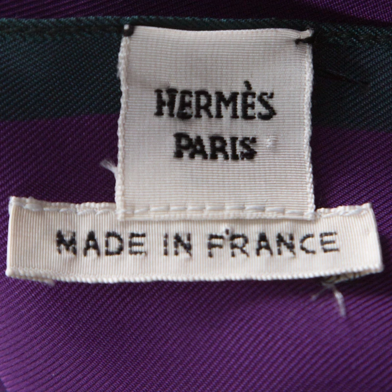 Hermes Purple Flag Print Silk One Shoulder Pavois Scarf Maxi Dress M For Women 7 Hermes Purple Flag Print Silk One Shoulder Pavois Scarf Maxi Dress M For Women - Image 5