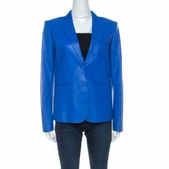 Hermes Blue Lambskin Blazer M For Women