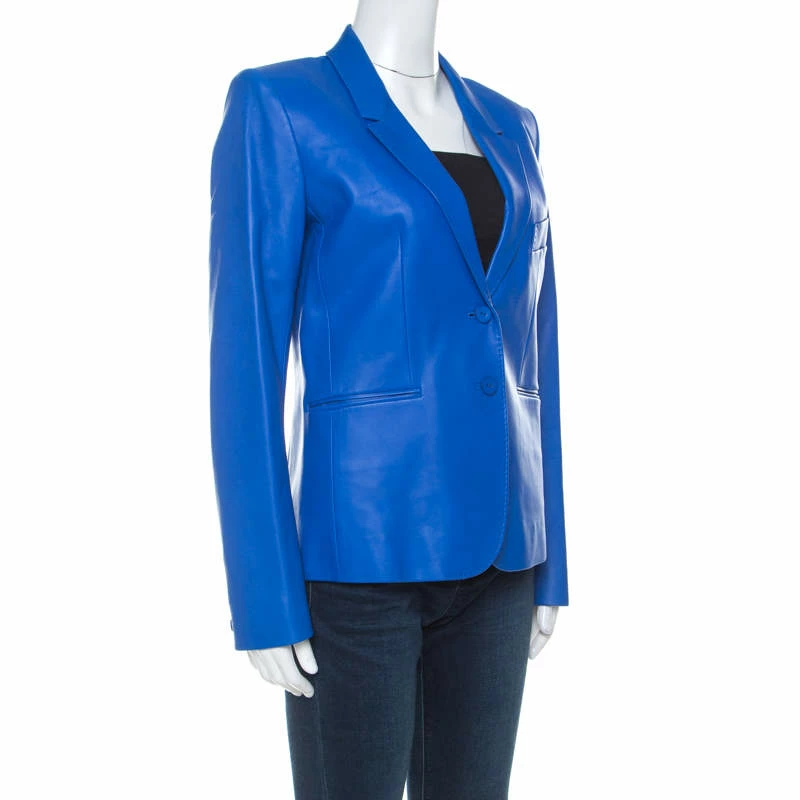 Hermes Blue Lambskin Blazer M For Women 4 Hermes Blue Lambskin Blazer M For Women - Image 2