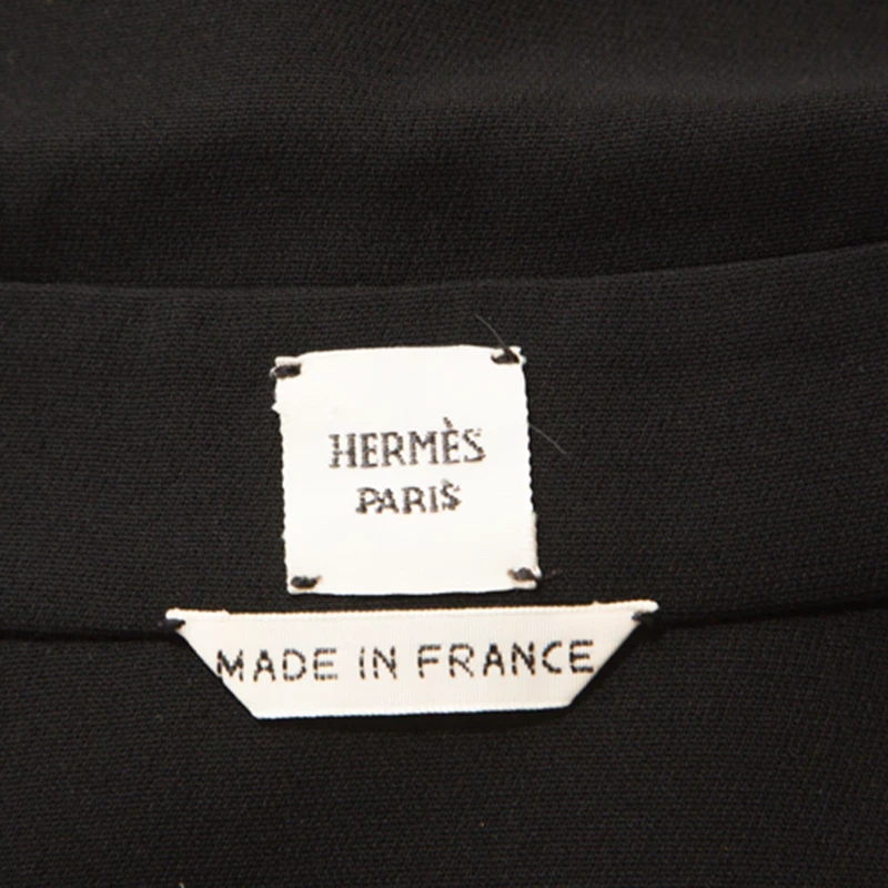 Hermes Black Silk Long Sleeve Collared Dress L For Women 7 Hermes Black Silk Long Sleeve Collared Dress L For Women - Image 5