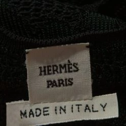 Hermes Bottle Green Crochet Knit Detail Tasseled Drawstring Dress M For Women -Deals Hermes Store luxury women hermes used clothes p245295 005