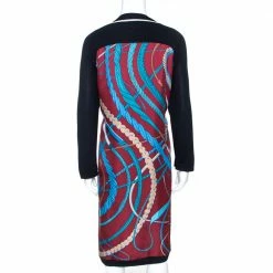 Hermes Maroon Fouets Et Badines Print Silk Shift Dress L For Women -Deals Hermes Store luxury women hermes used clothes p273118 001