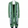 Hermes Green Printed Silk & Knit Open Front Cardigan M For Women -Deals Hermes Store luxury women hermes used clothes p286587 005