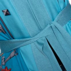 Hermes Blue Les Cles Print Silk & Knit Belted Cardigan M For Women -Deals Hermes Store luxury women hermes used clothes p286596 003