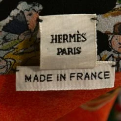 Hermes Orange Cirque Molier Print Silk Crepe Shirt L For Women -Deals Hermes Store luxury women hermes used clothes p302961 006