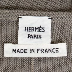 Hermes Grey Alpaca & Silk Floral Print Paneled Sweater M For Women -Deals Hermes Store luxury women hermes used clothes p307944 004