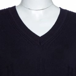 Hermes Hermès Dark Blue Ribbed Wool Knit Voyage Sweater S For Women 11 Hermes Hermès Dark Blue Ribbed Wool Knit Voyage Sweater S For Women -Deals Hermes Store luxury women hermes used clothes p328081 003