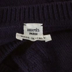 Hermes Hermès Dark Blue Ribbed Wool Knit Voyage Sweater S For Women 12 Hermes Hermès Dark Blue Ribbed Wool Knit Voyage Sweater S For Women -Deals Hermes Store luxury women hermes used clothes p328081 006