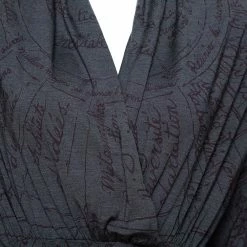 Hermes Grey Printed Silk Jersey Plunge Neck Bodysuit M For Women -Deals Hermes Store luxury women hermes used clothes p336129 001