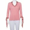 Hermes Pink Knit Sleeve Tie Detail Top L For Women -Deals Hermes Store luxury women hermes used clothes p374682 008