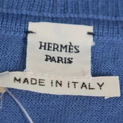 Hermes Hermès Blue Cashmere Sleeveless Polo T-Shirt S For Women -Deals Hermes Store luxury women hermes used clothes p399592 005