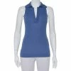 Hermes Hermès Blue Cashmere Sleeveless Polo T-Shirt S For Women
