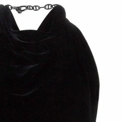Hermes Black Velvet Halter Back Gown M For Women -Deals Hermes Store luxury women hermes used clothes p42827 004