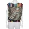 Hermes Multicolor Paisley Printed Knit & Cashmere Oversized Sleeveless Top S For Women -Deals Hermes Store luxury women hermes used clothes p447068 002