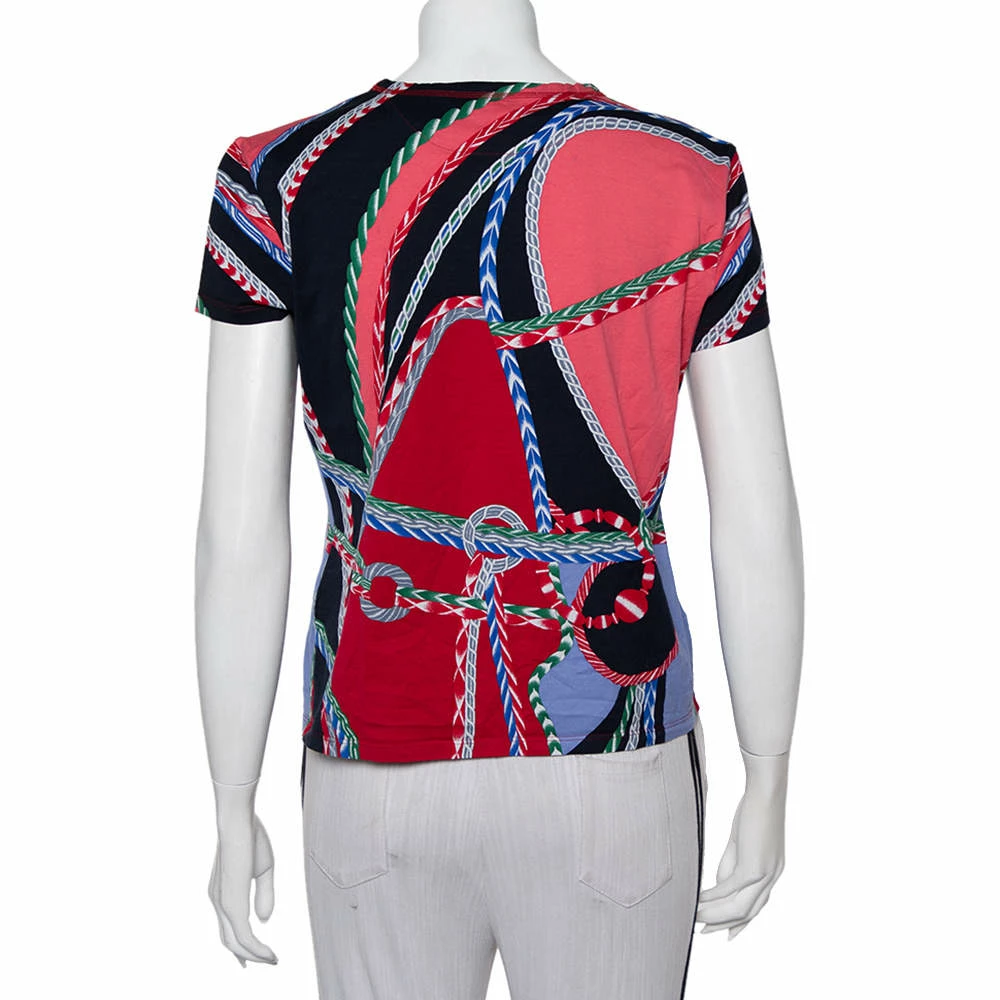 Hermes Multicolor Printed Cotton Short Sleeve T-Shirt M For Women 5 Hermes Multicolor Printed Cotton Short Sleeve T-Shirt M For Women - Image 3