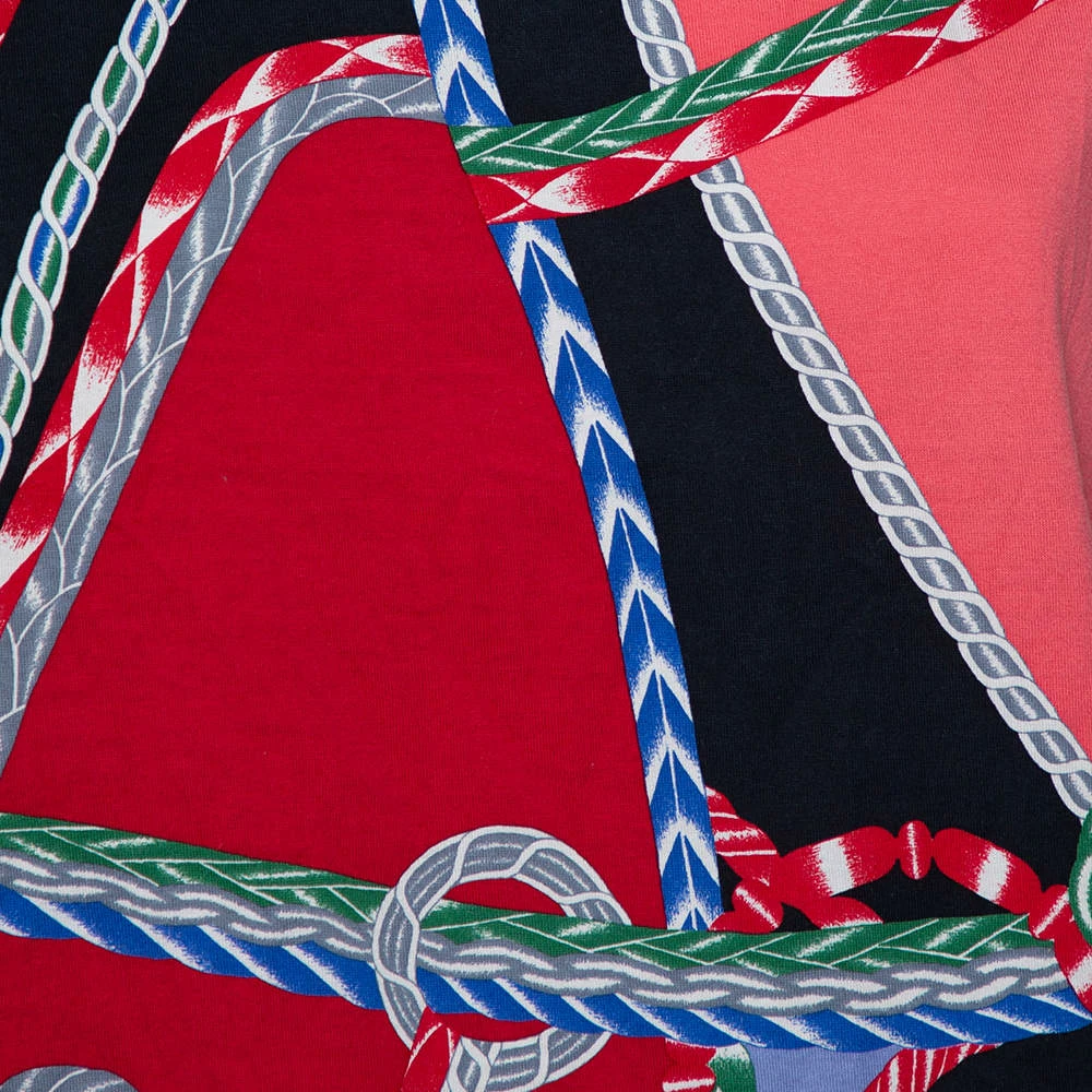 Hermes Multicolor Printed Cotton Short Sleeve T-Shirt M For Women 6 Hermes Multicolor Printed Cotton Short Sleeve T-Shirt M For Women - Image 4