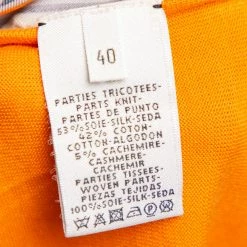 Hermes Orange Printed Silk & Knit Paneled Top M For Women -Deals Hermes Store luxury women hermes used clothes p465089 001