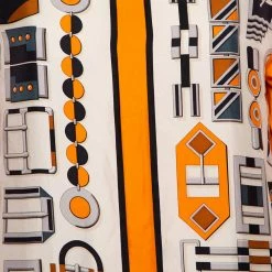 Hermes Orange Printed Silk & Knit Paneled Top M For Women -Deals Hermes Store luxury women hermes used clothes p465089 005