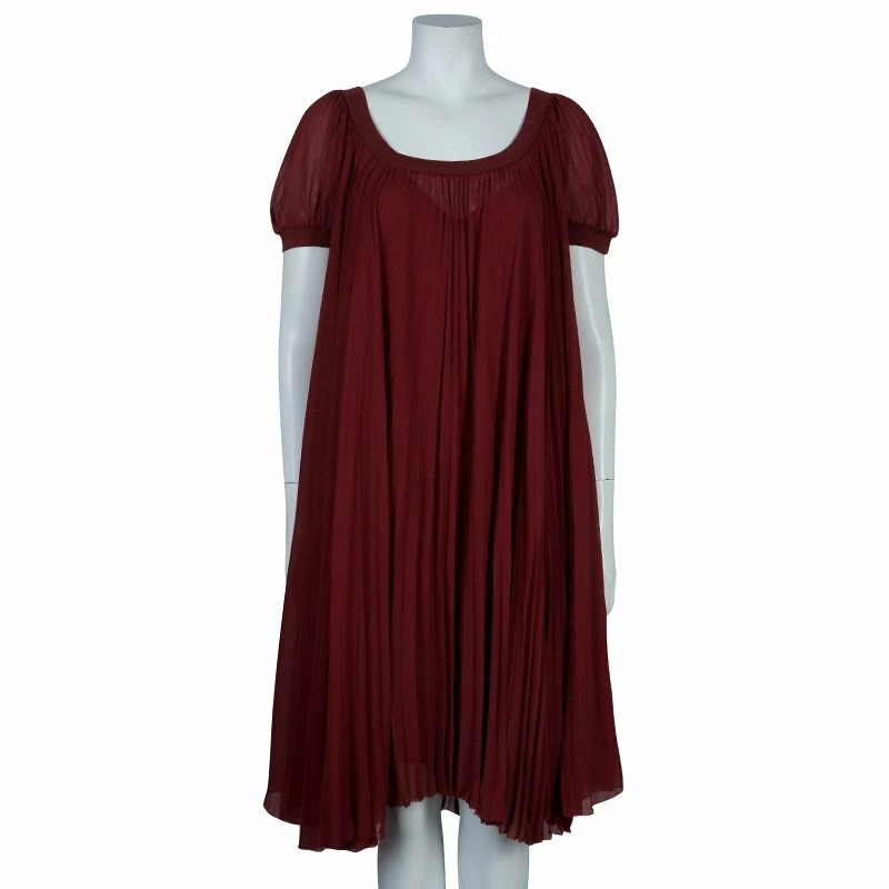 Hermes Red Silk Off-Shoulder Dress M For Women 4 Hermes Red Silk Off-Shoulder Dress M For Women - Image 2