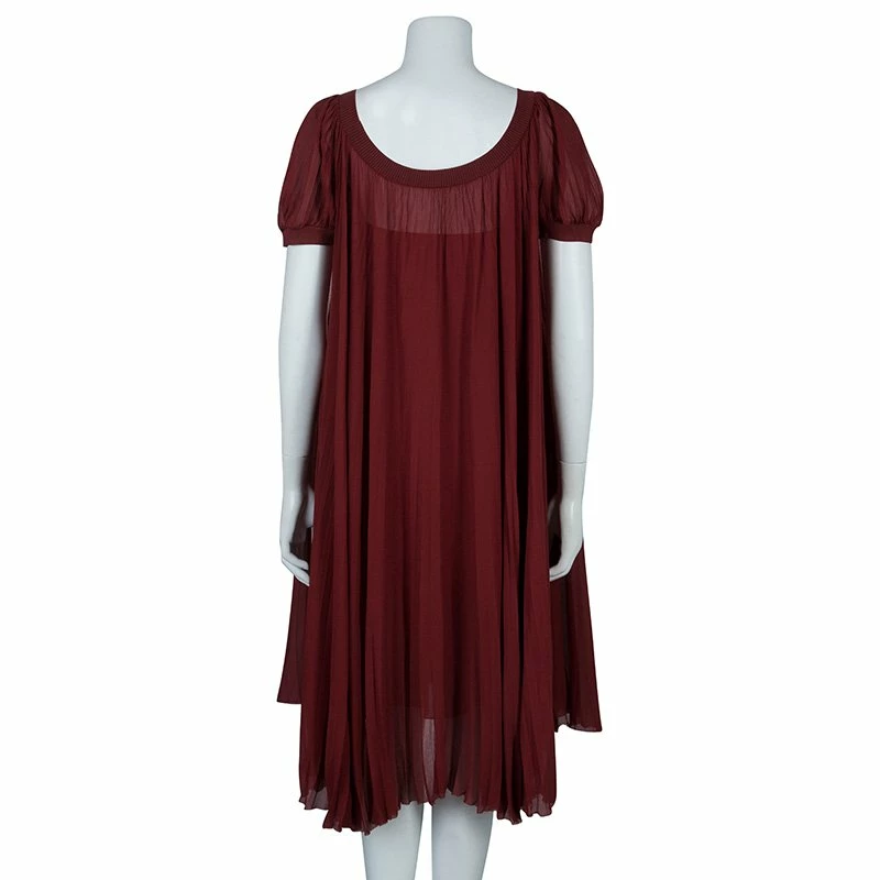 Hermes Red Silk Off-Shoulder Dress M For Women 5 Hermes Red Silk Off-Shoulder Dress M For Women - Image 3